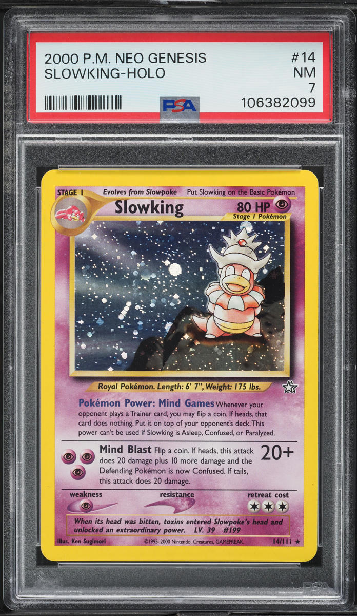 2000 Pokemon Neo Genesis Holo Slowking #14 PSA 7 NRMT