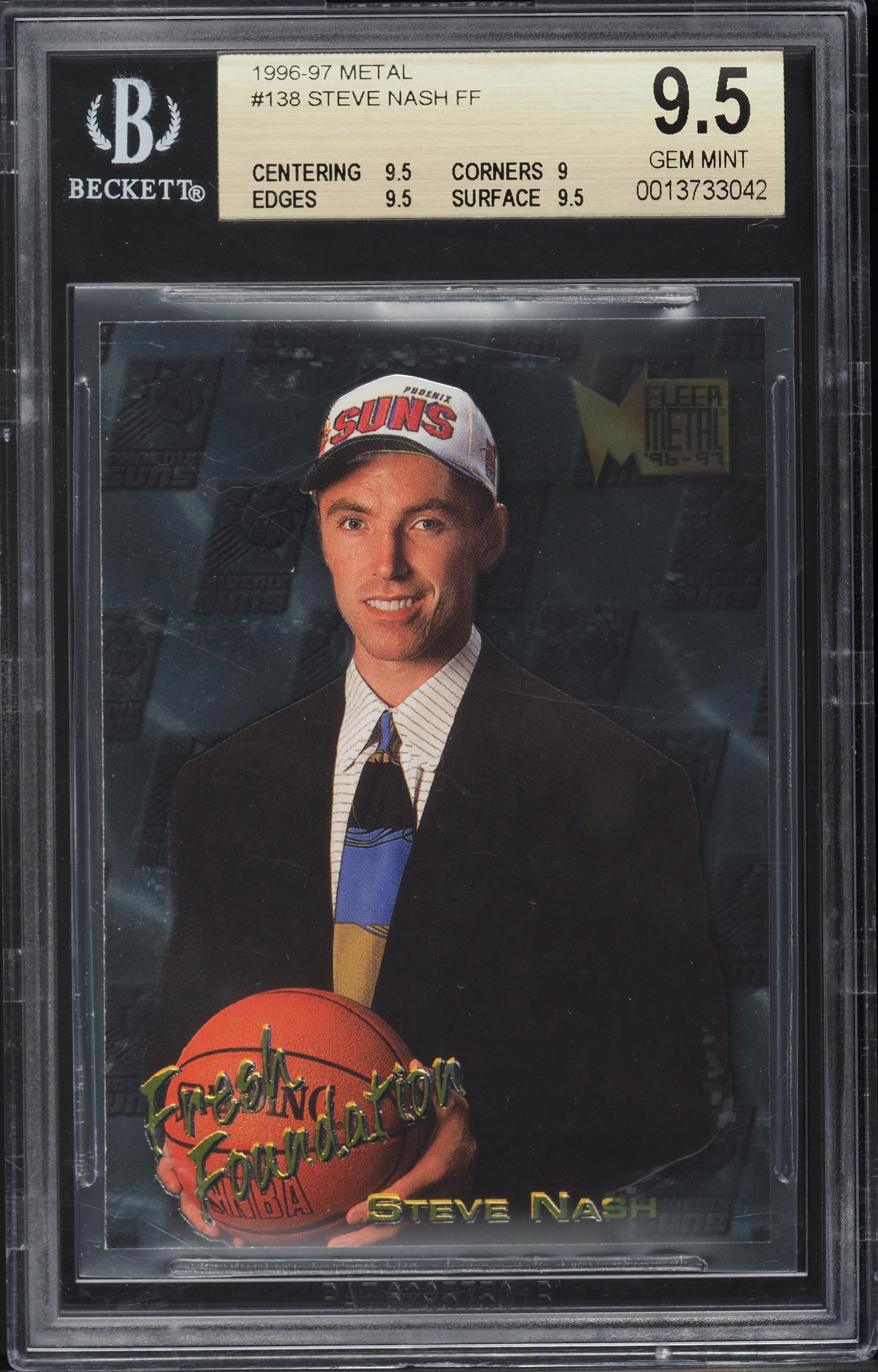 1996 Metal Fresh Foundation Steve Nash ROOKIE #138 BGS 9.5 GEM MINT