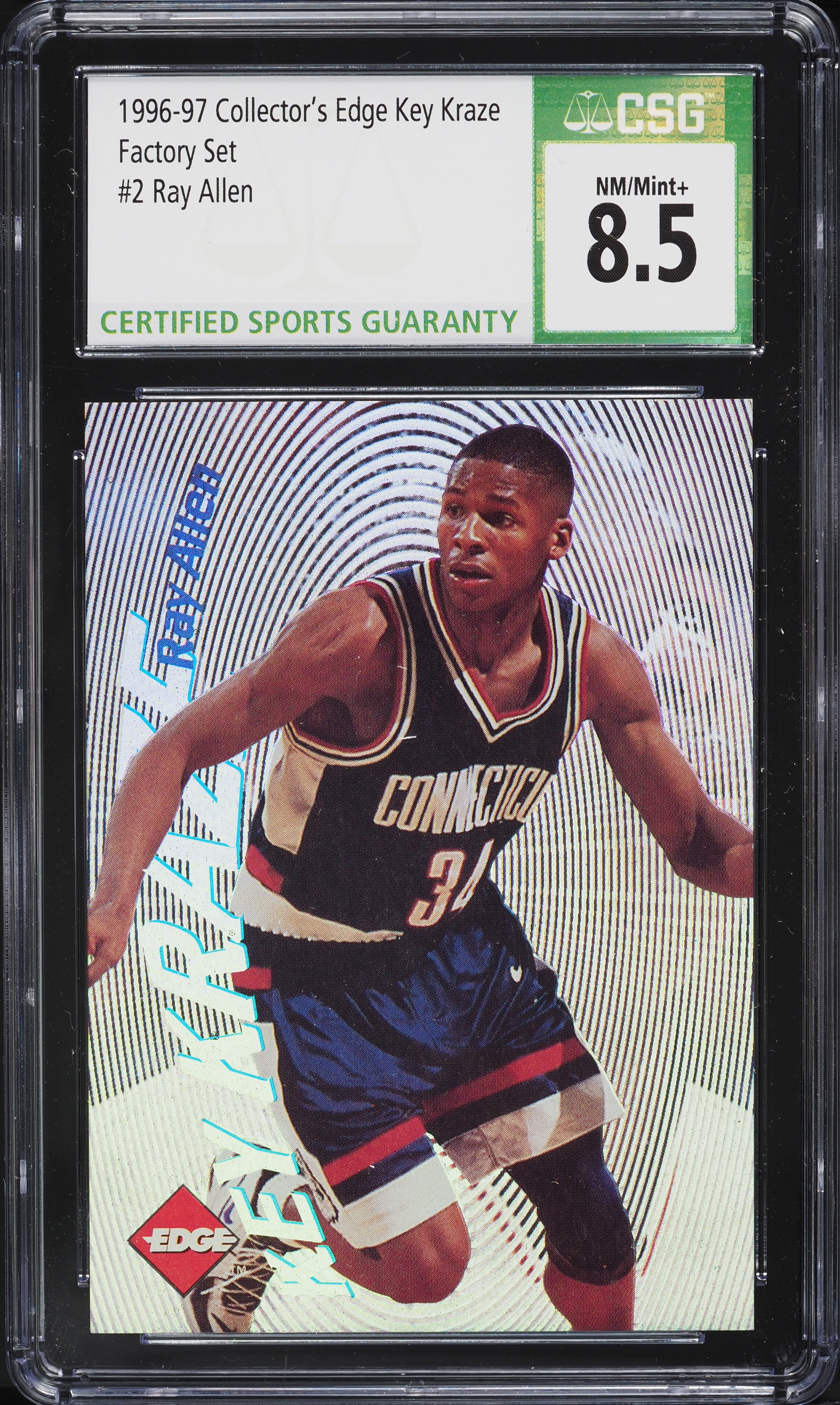 1996 Collector's Edge Key Kraze Factory Set Ray Allen ROOKIE #2 CSG 8.5 NM-MT+