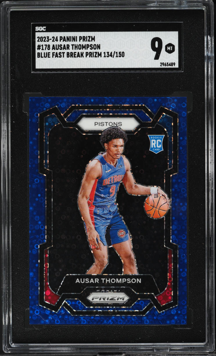 2023 Panini Prizm Blue Fast Break Ausar Thompson ROOKIE /150 #178 SGC 9 MINT