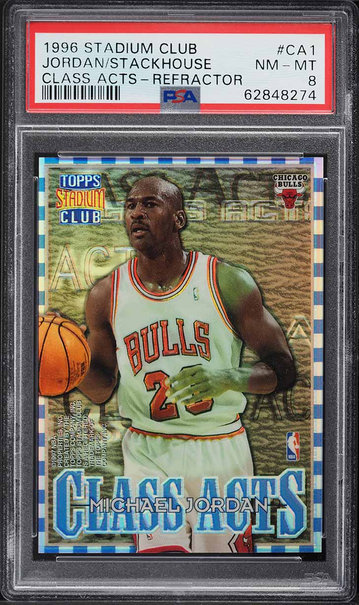 1996 Stadium Club Class Acts Refractor Michael Jordan Stackhouse #CA1 PSA 8