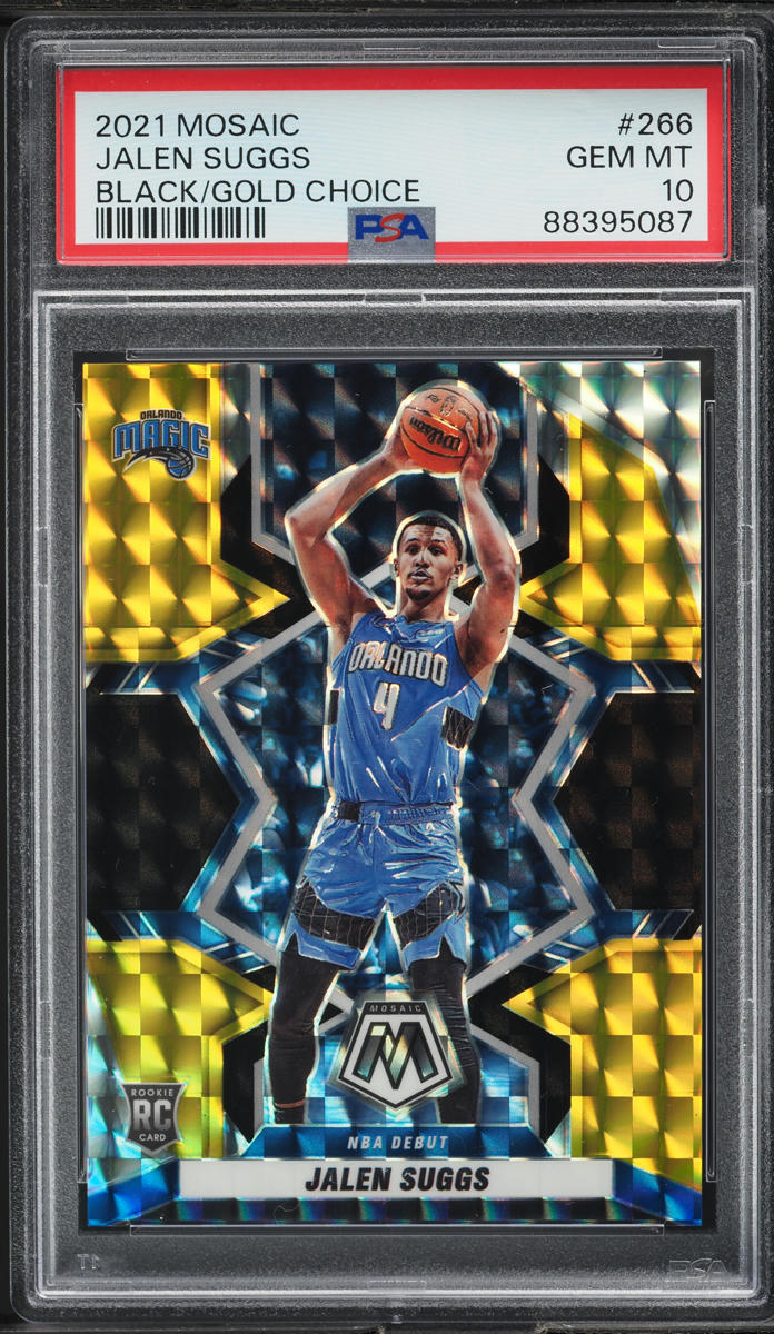 2021 Panini Mosaic Black Gold Choice Jalen Suggs ROOKIE /8 #266 PSA 10 GEM MINT