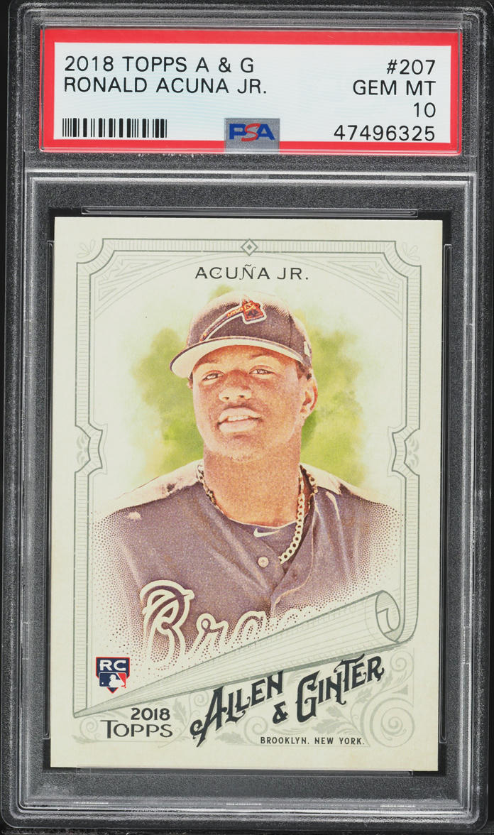 2018 Topps Allen & Ginter Ronald Acuna Jr. ROOKIE #207 PSA 10 GEM MINT