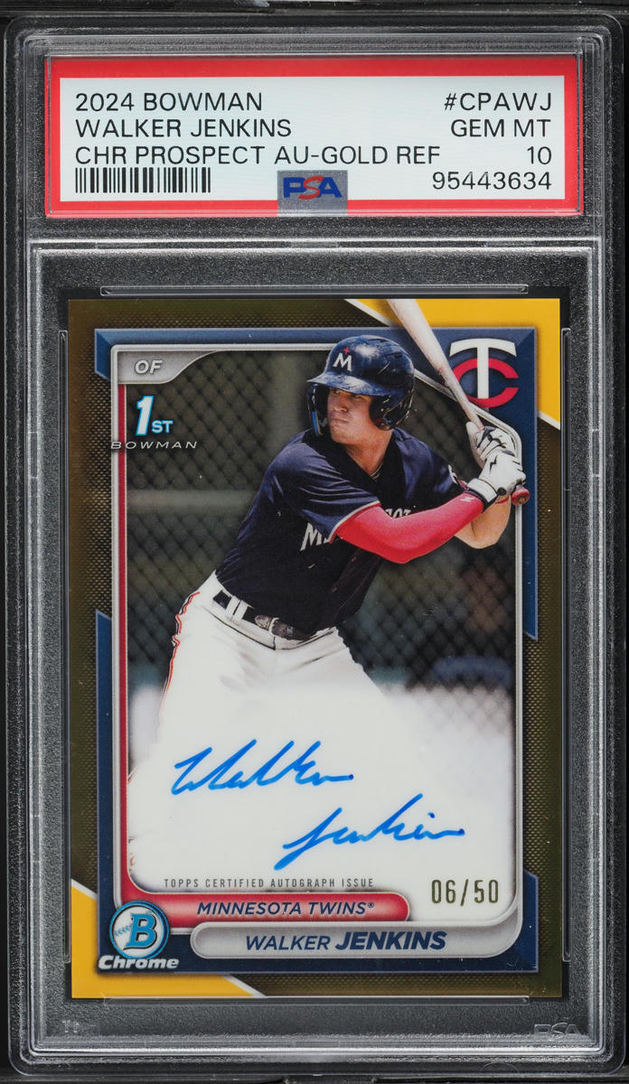 2024 Bowman Chrome Gold Refractor Walker Jenkins PROSPECT AUTO /50 #CPAWJ PSA 10