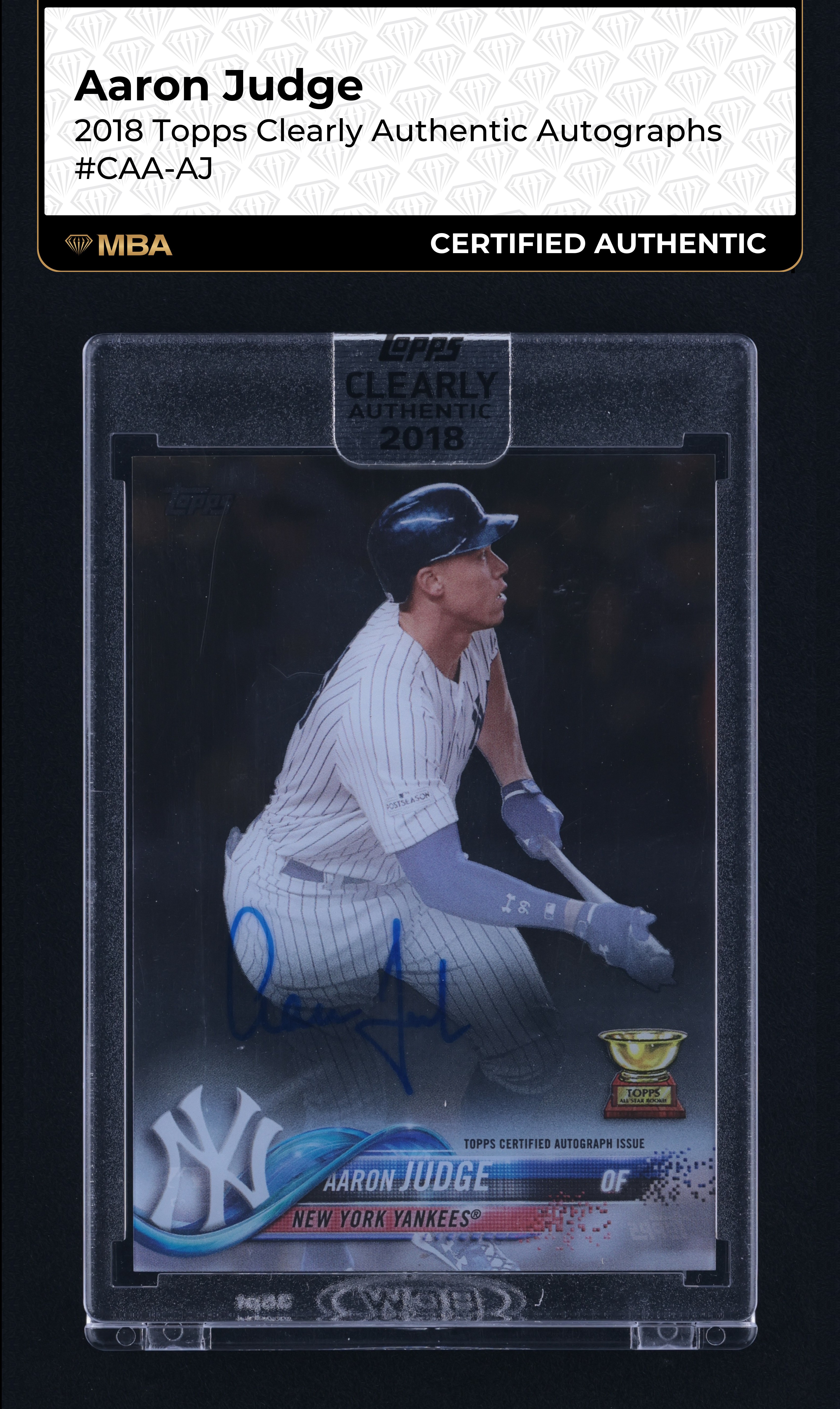 2018 Topps Clearly Authentic Aaron Judge AUTO #CAA-AJ MBA AUTH