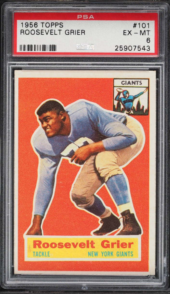 1956 Topps Football Roosevelt Grier ROOKIE #101 PSA 6 EXMT