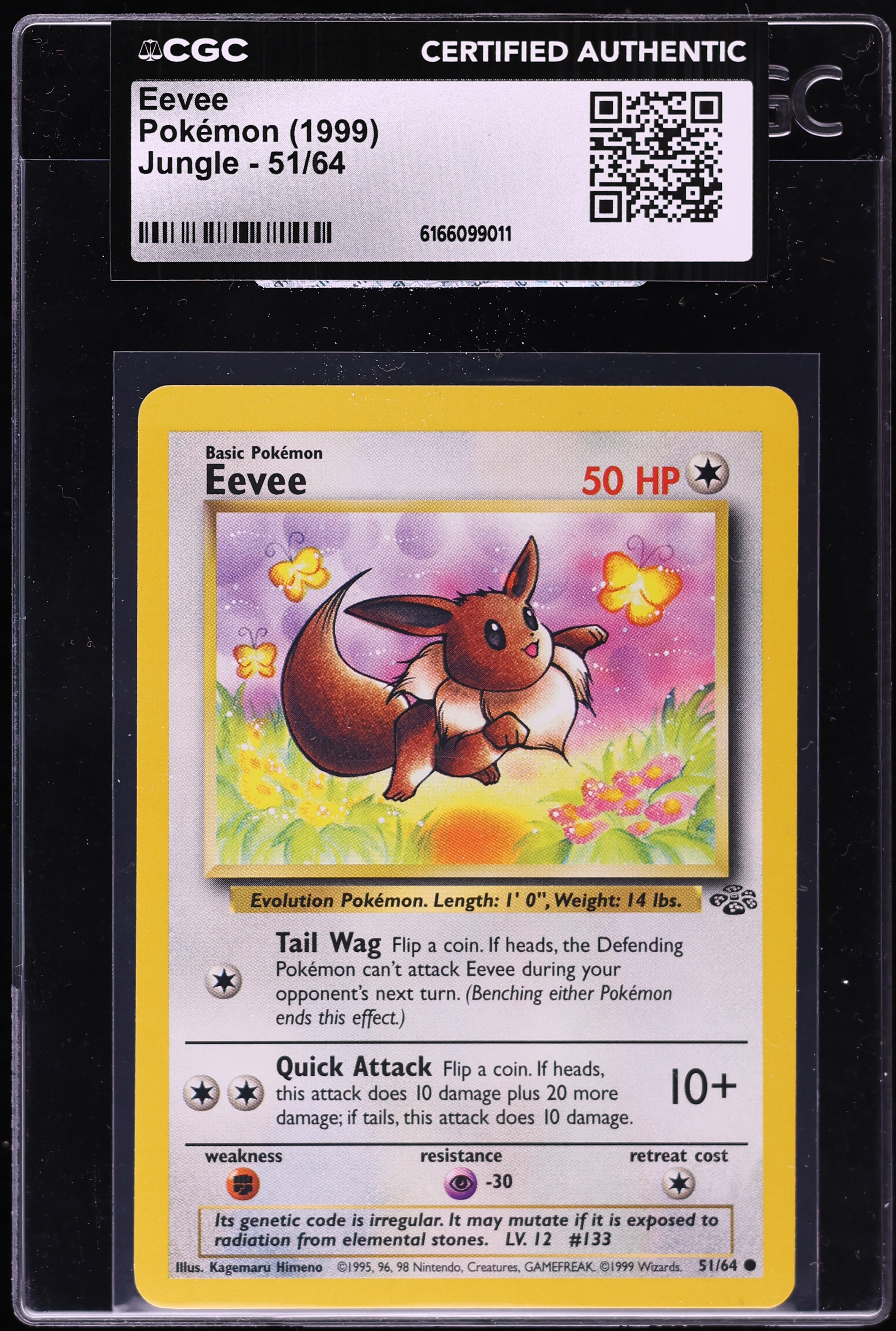 1999 Pokemon Jungle Eevee #51 CGC AUTH