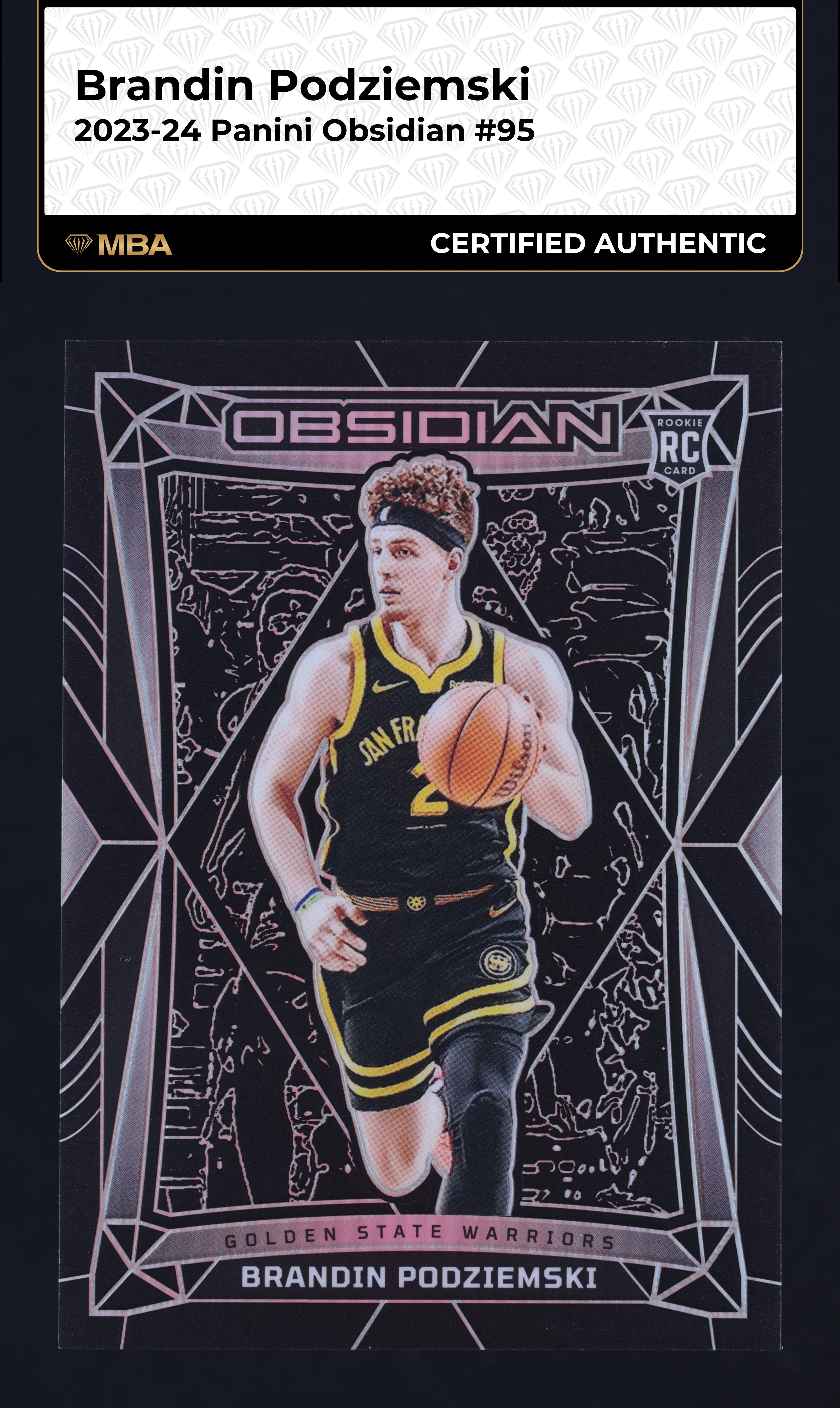 2023 Panini Obsidian Brandin Podziemski ROOKIE #95 MBA AUTH