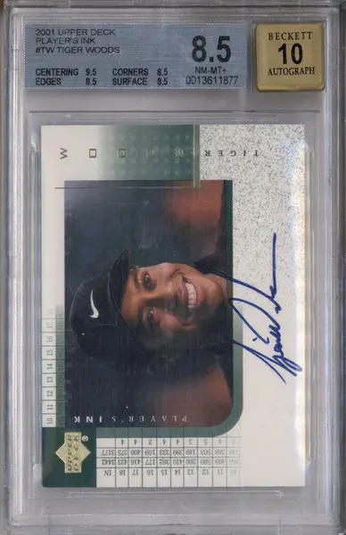 2001 Upper Deck Player's Ink #TW Tiger Woods Autograph Auto BGS 8.5