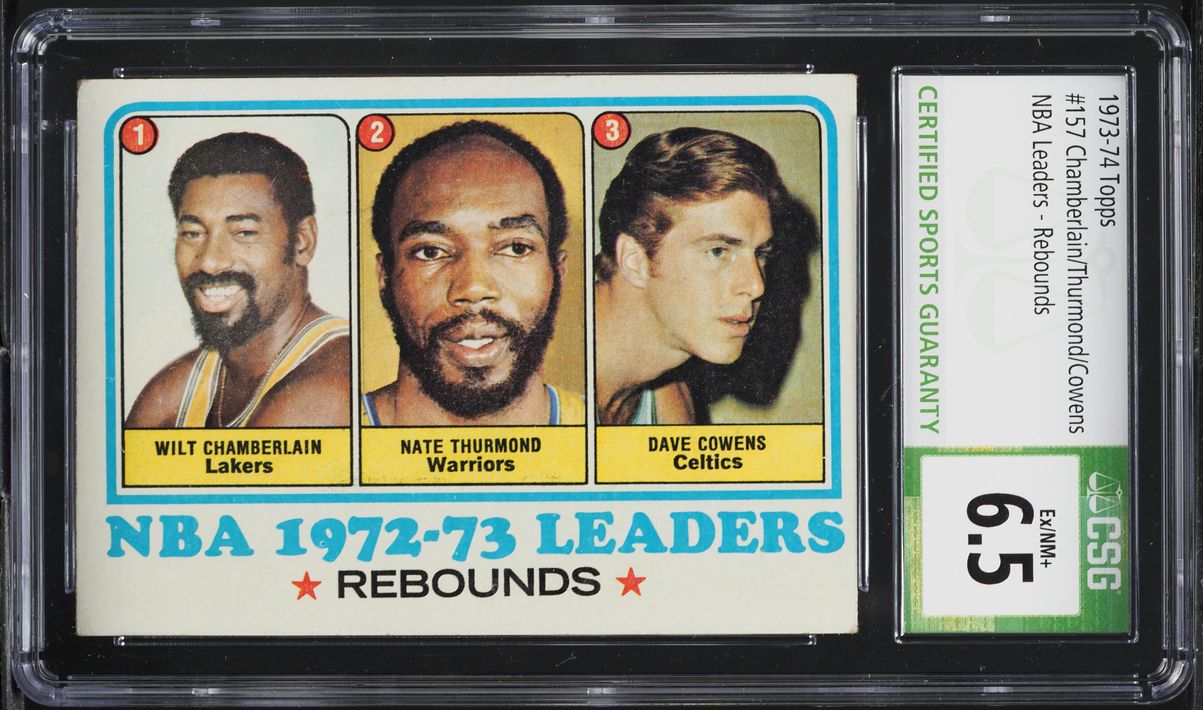 1973 Topps BasketballWilt Chamberlain Nate Thurmond Dave Cowens #157 CSG 6.5