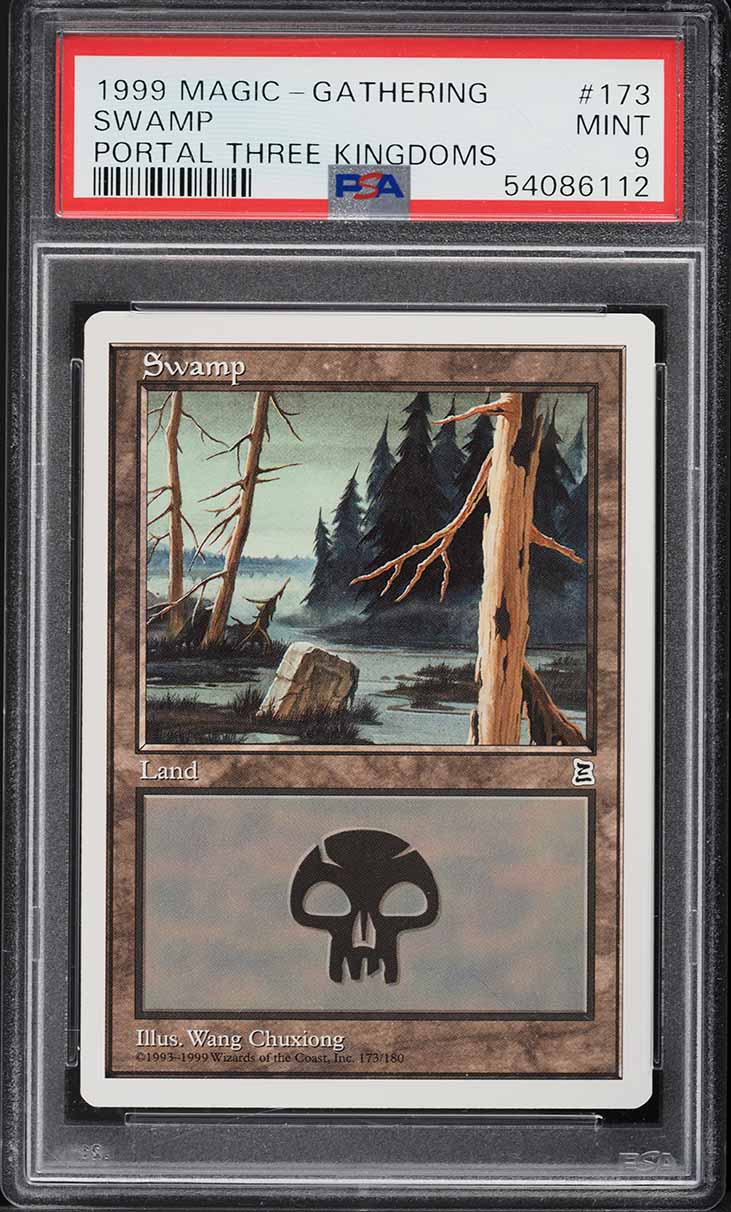 1999 Magic The Gathering MTG Portal Three Kingdoms Swamp #173 PSA 9 MINT