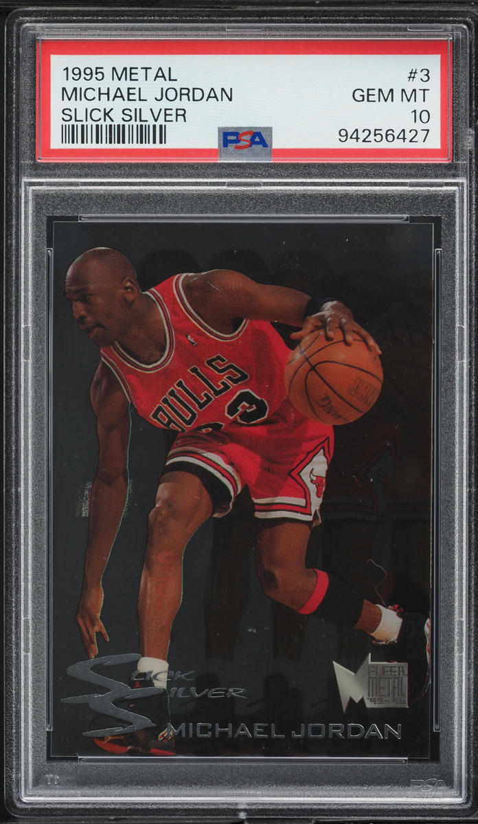 1995 Metal Slick Silver Michael Jordan #3 PSA 10 GEM MINT