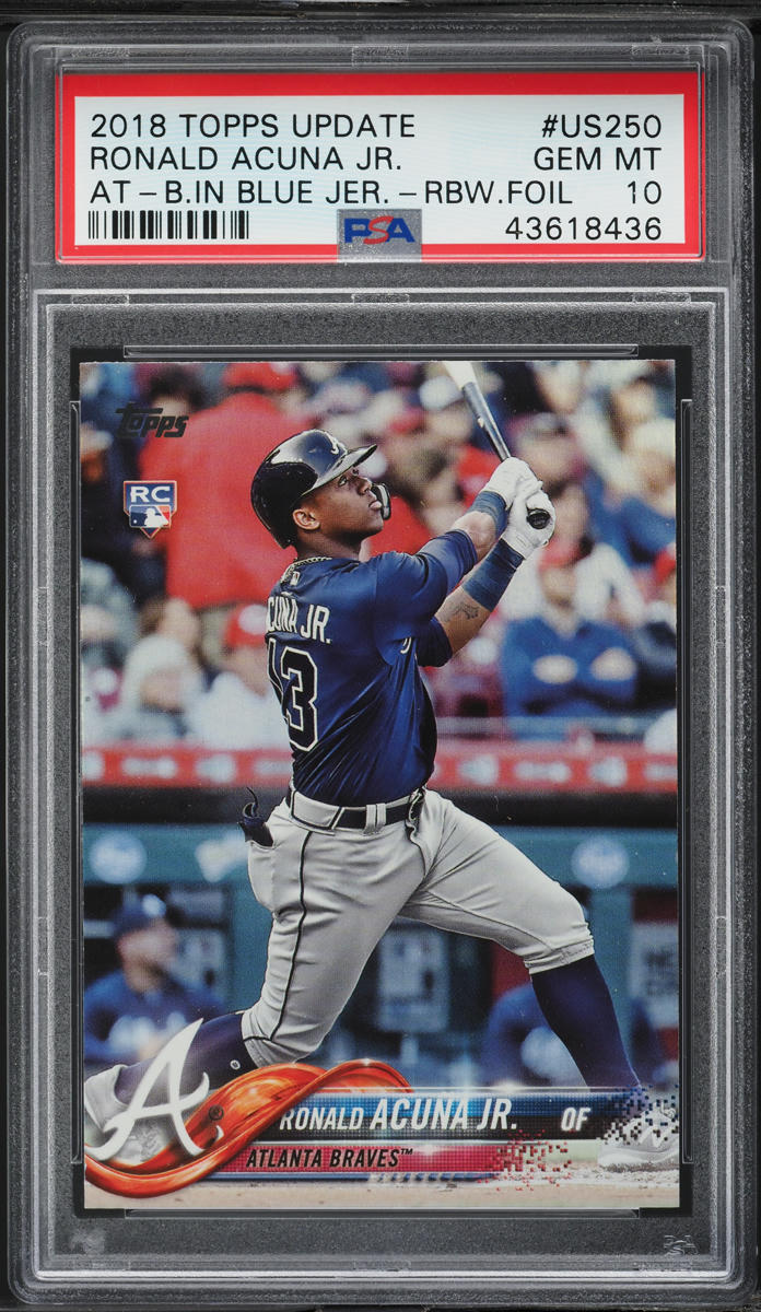 2018 Topps Update Rainbow Foil Ronald Acuna Jr. ROOKIE #US250 PSA 10 GEM MINT