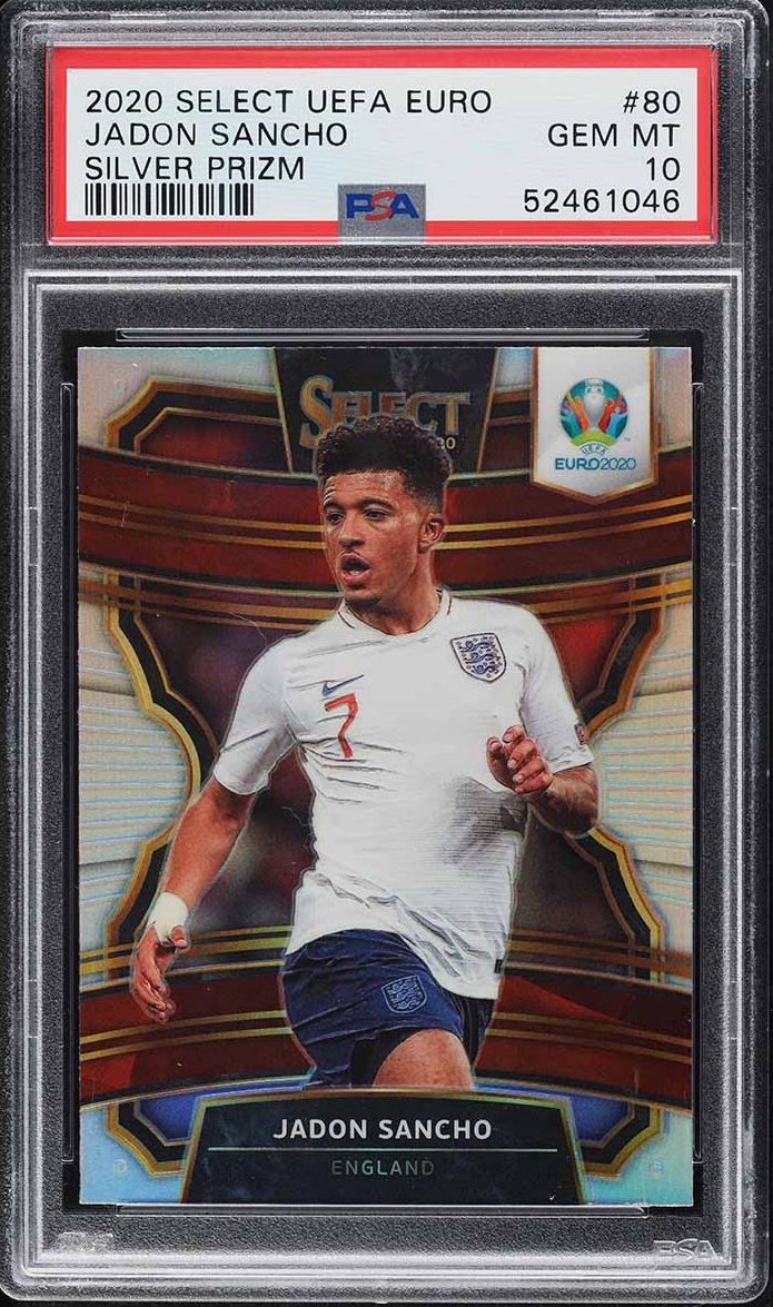 2020 Select Terrace UEFA Euro Silver Prizm Jadon Sancho #80 PSA 10 GEM MINT