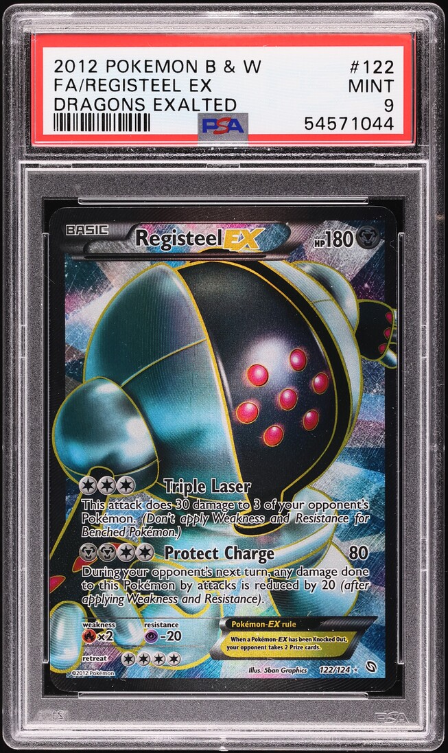 2012 Pokemon Black & White Dragons Exalted Full Art Registeel EX #122 PSA 9 MINT