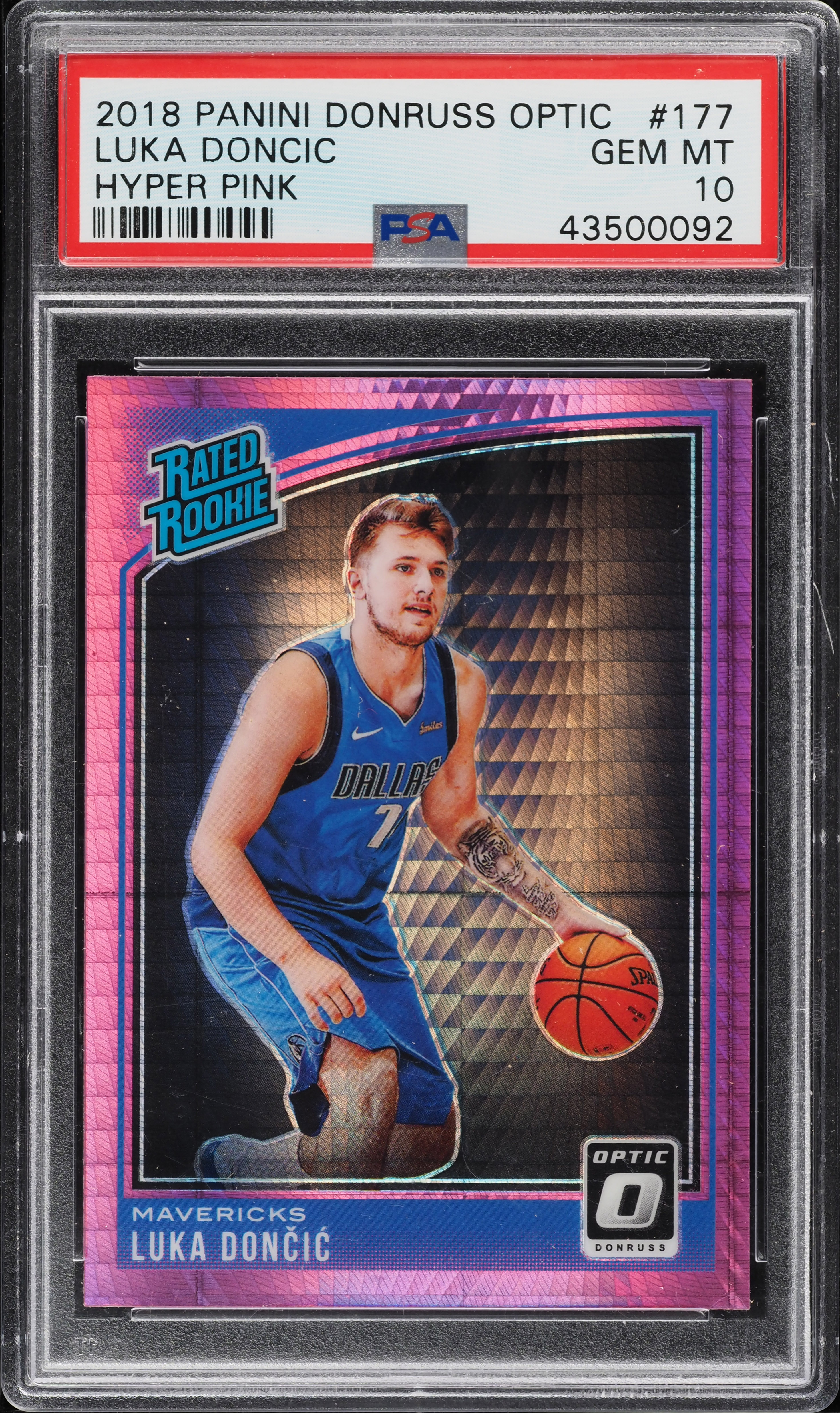 2018 Donruss Optic Hyper Pink Luka Doncic ROOKIE #177 PSA 10 GEM MINT