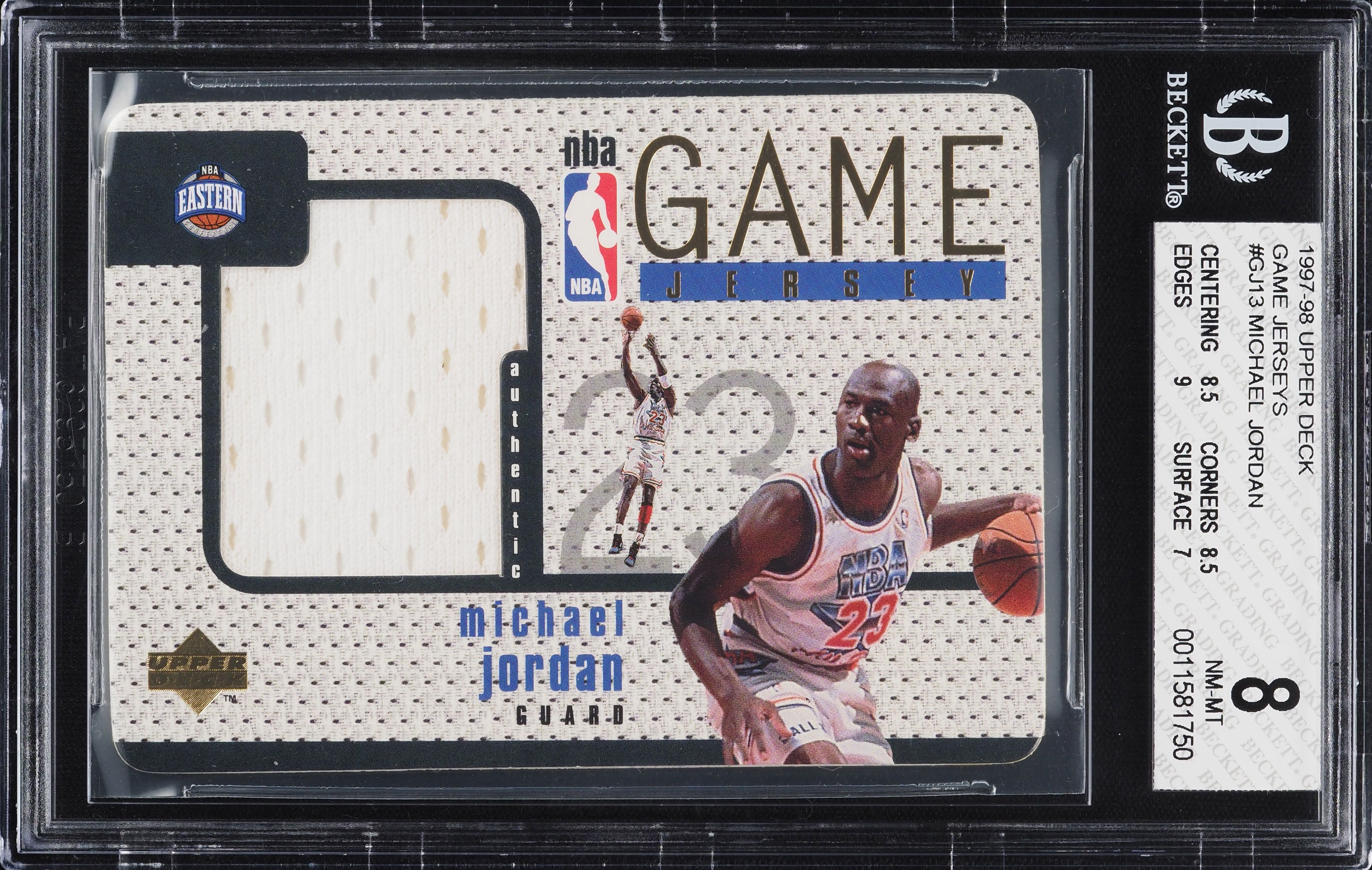 1997 Upper Deck Game Jersey Michael Jordan PATCH #GJ13 BGS 8 NM-MT