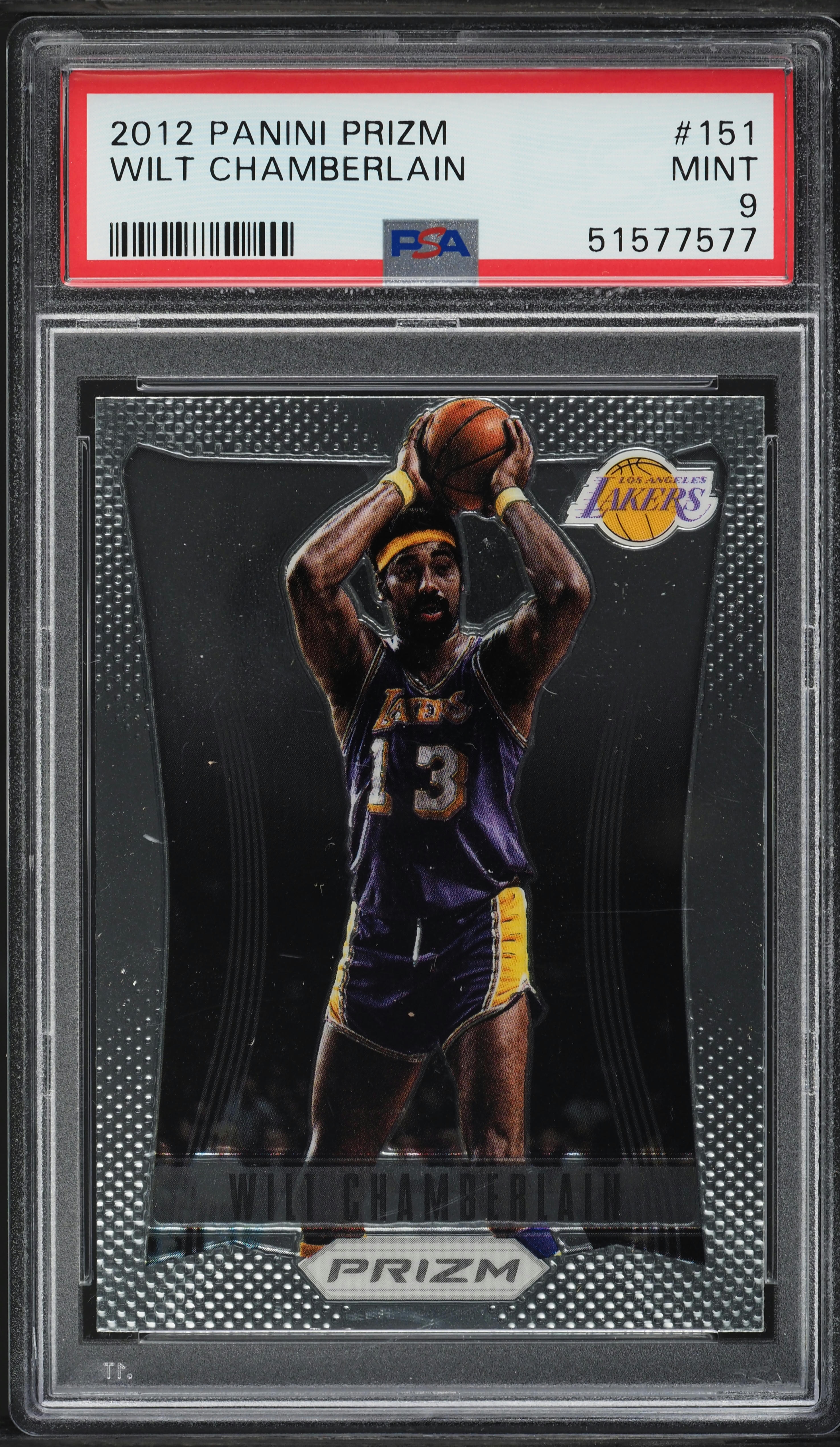 2012 Panini Prizm Wilt Chamberlain #151 PSA 9 MINT
