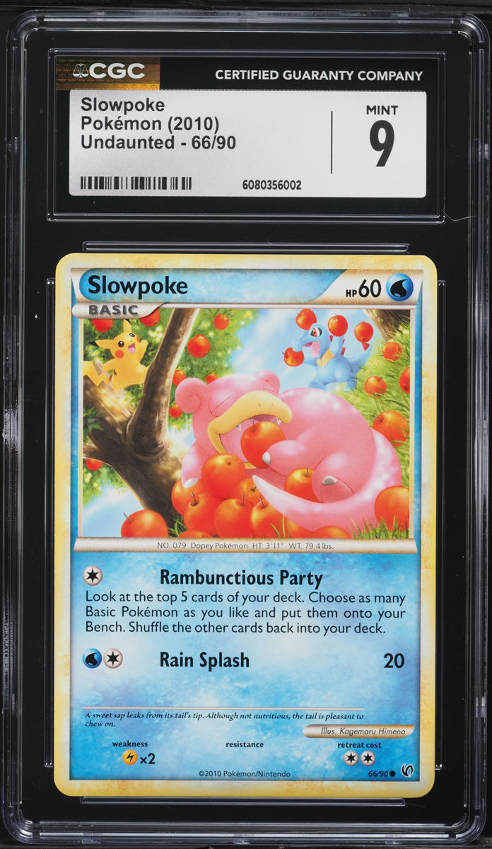 2010 Pokemon HeartGold & SoulSilver Undaunted Slowpoke #66 CGC 9 MINT