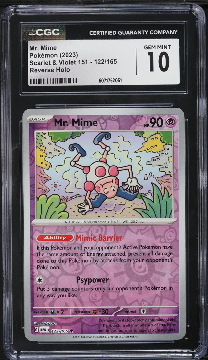 2023 Pokemon Scarlet & Violet 151 Reverse Holo Mr. Mime #122 CGC 10 GEM MINT