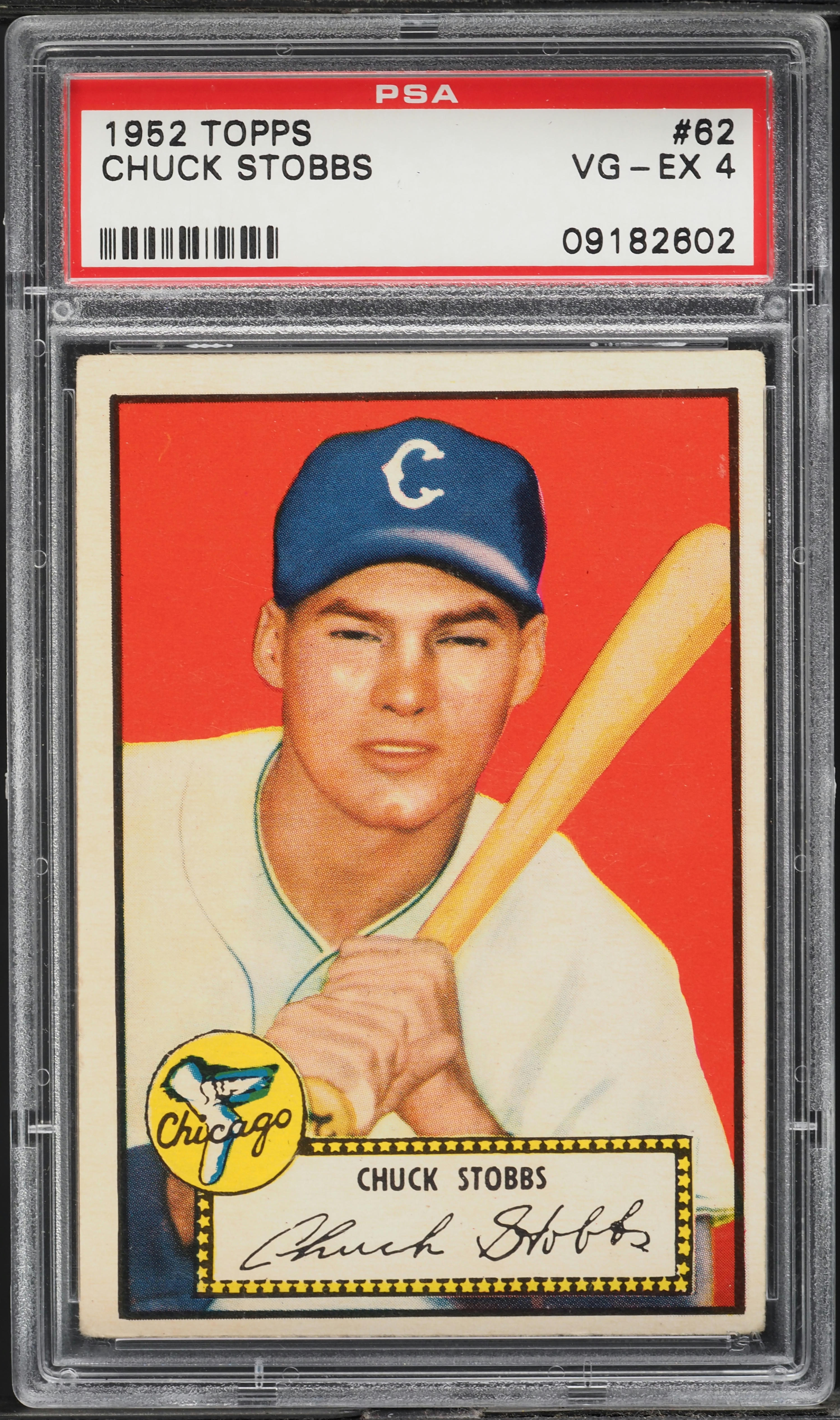 1952 Topps Chuck Stobbs #62 PSA 4 VGEX