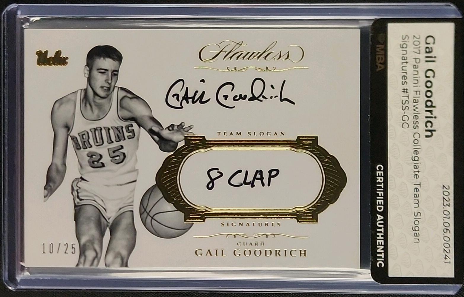 2017 Panini Flawless Collegiate Team Slogan Gail Goodrich AUTO /25 MBA AUTH