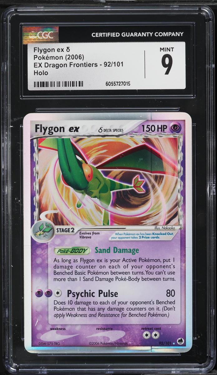 2006 Pokemon EX Dragon Frontiers Holo Flygon ex #92 CGC 9 MINT