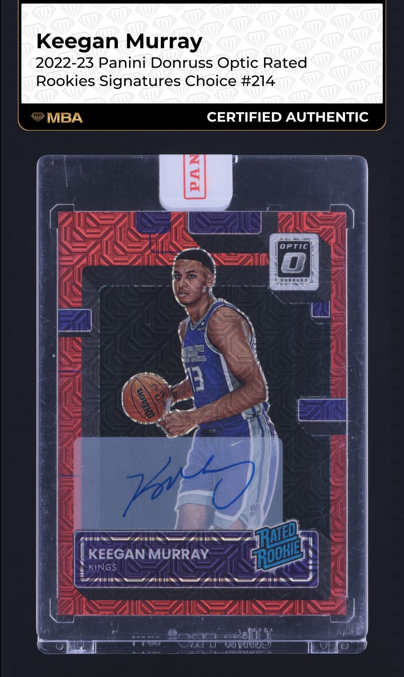 2022 Donruss Optic Choice Keegan Murray ROOKIE AUTO #214 MBA AUTH
