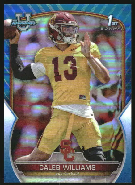 2022 Bowman University Chrome Blue Refractor #50 Caleb Williams /199