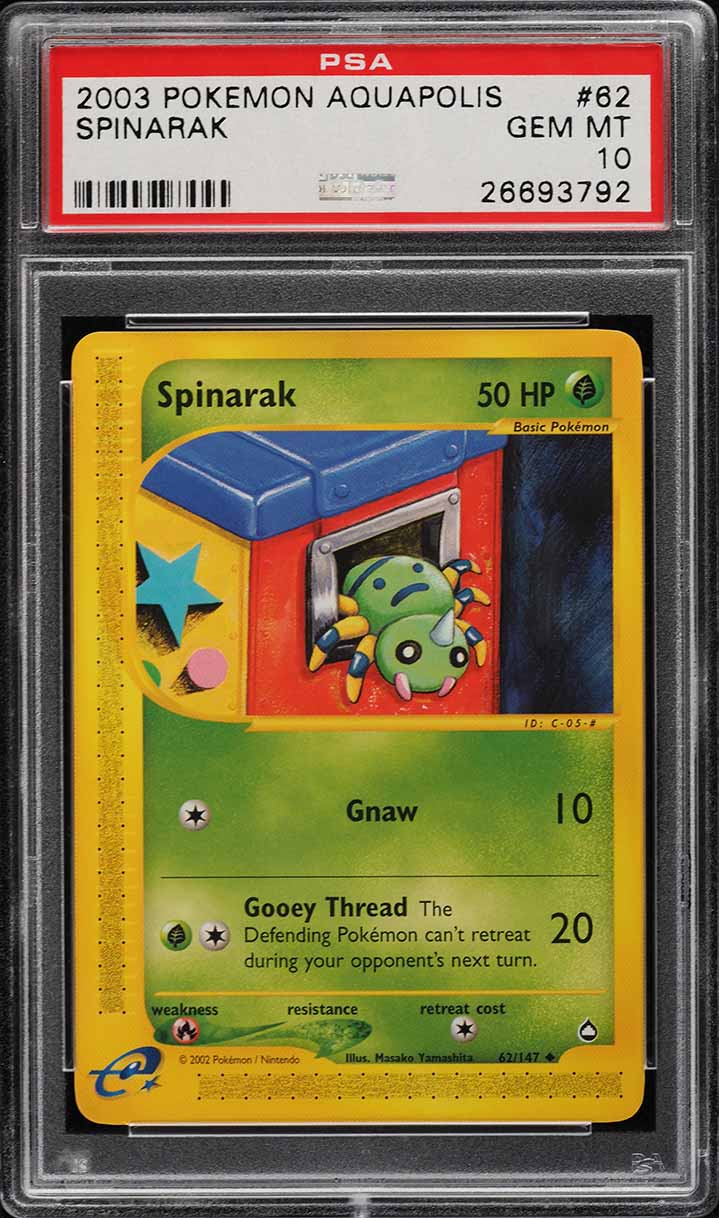 2003 Pokemon Aquapolis Spinarak #62 PSA 10 GEM MINT
