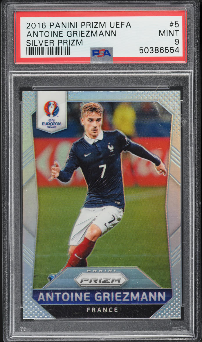 2016 Panini Prizm UEFA Silver Antoine Griezmann #5 PSA 9 MINT