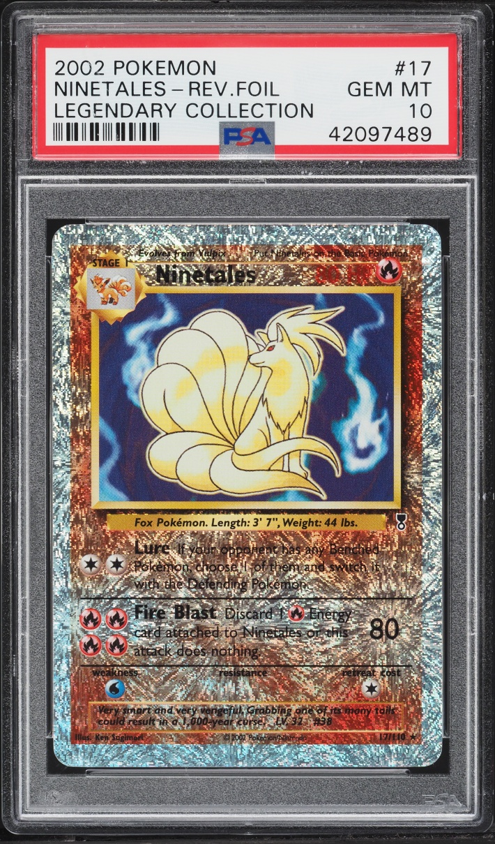 2002 Pokemon Legendary Collection Ninetales Reverse Holo #17 PSA