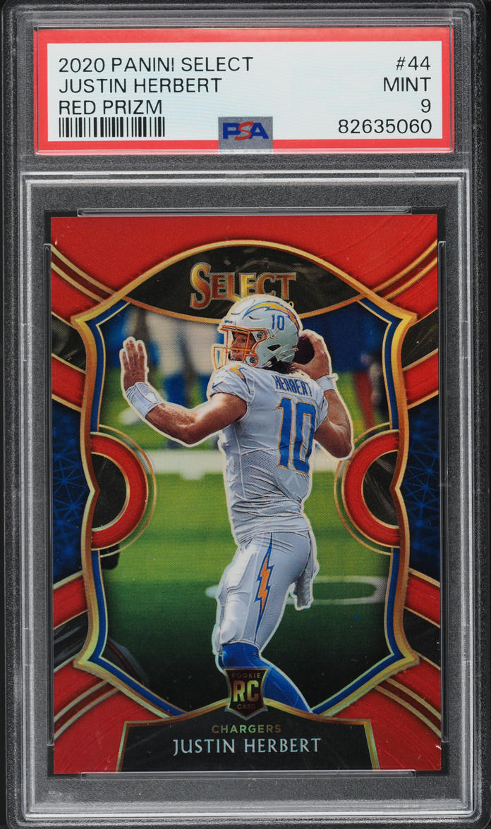 2020 Select Concourse Red Prizm Justin Herbert ROOKIE /99 #44 PSA 9 MINT