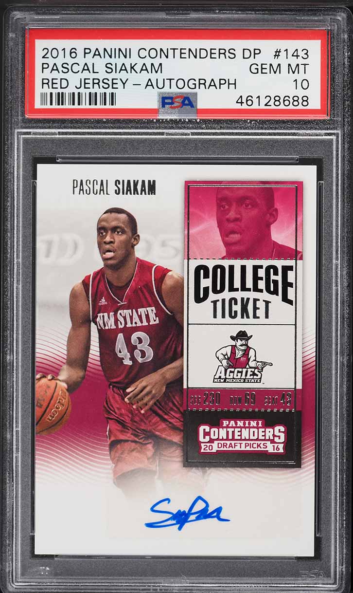 Pascal Siakam #143 2016 Panini Contenders Draft Picks Basketball College Ticket Autographs