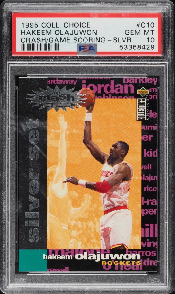 Hakeem Olajuwon (vs. Magic W) #C10 1995-96 Collector's Choice Basketball You Crash the Game Silver: Scoring