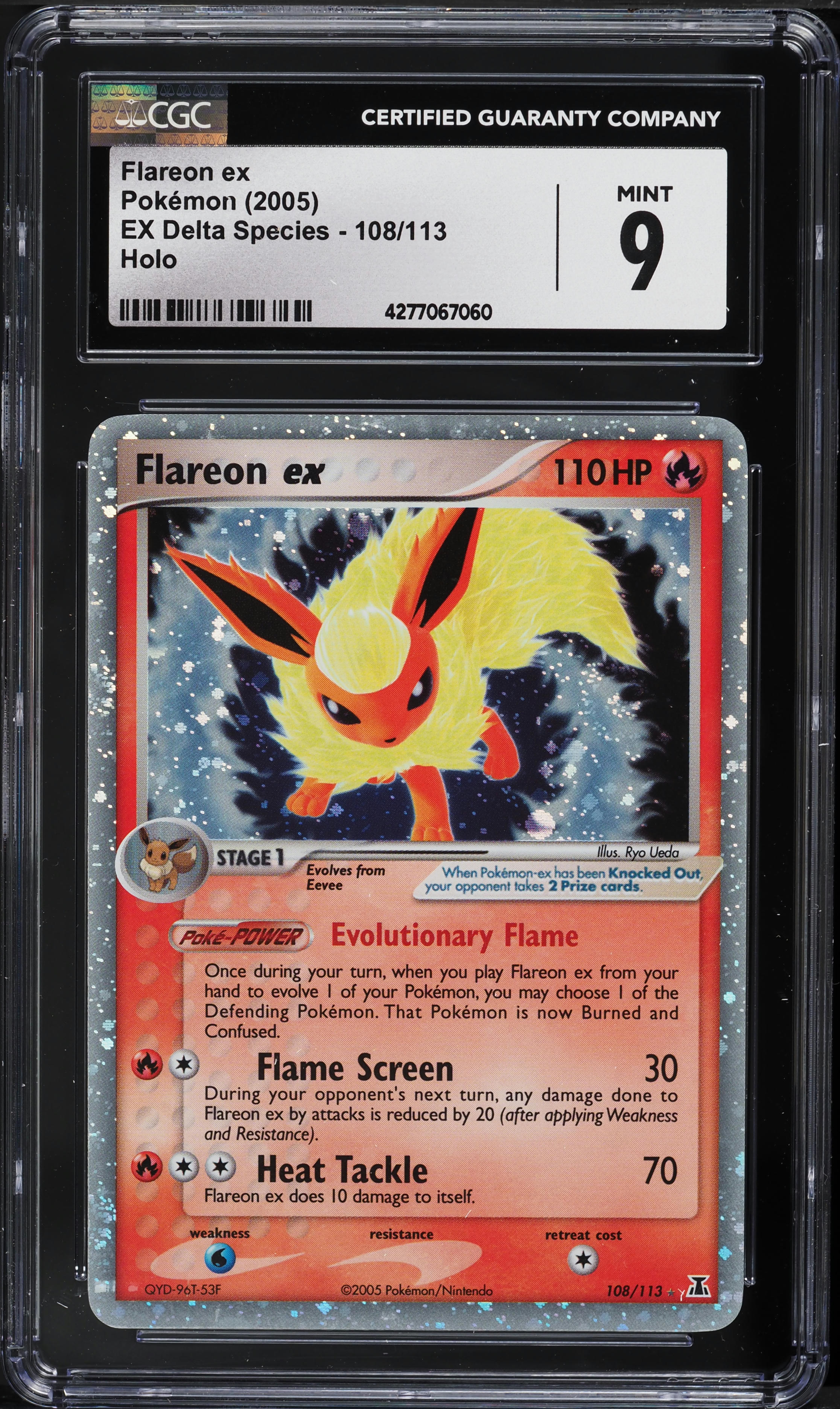 2005 Pokemon EX Delta Species Holo Flareon ex #108 CGC 9 MINT