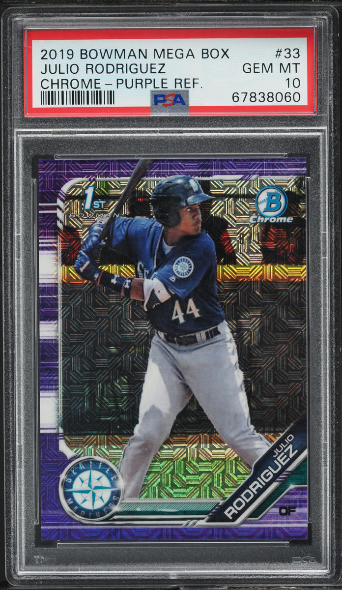 2019 Bowman Chrome Mega Box Purple Julio Rodriguez PROSPECT /250 #BCP-33 PSA 10