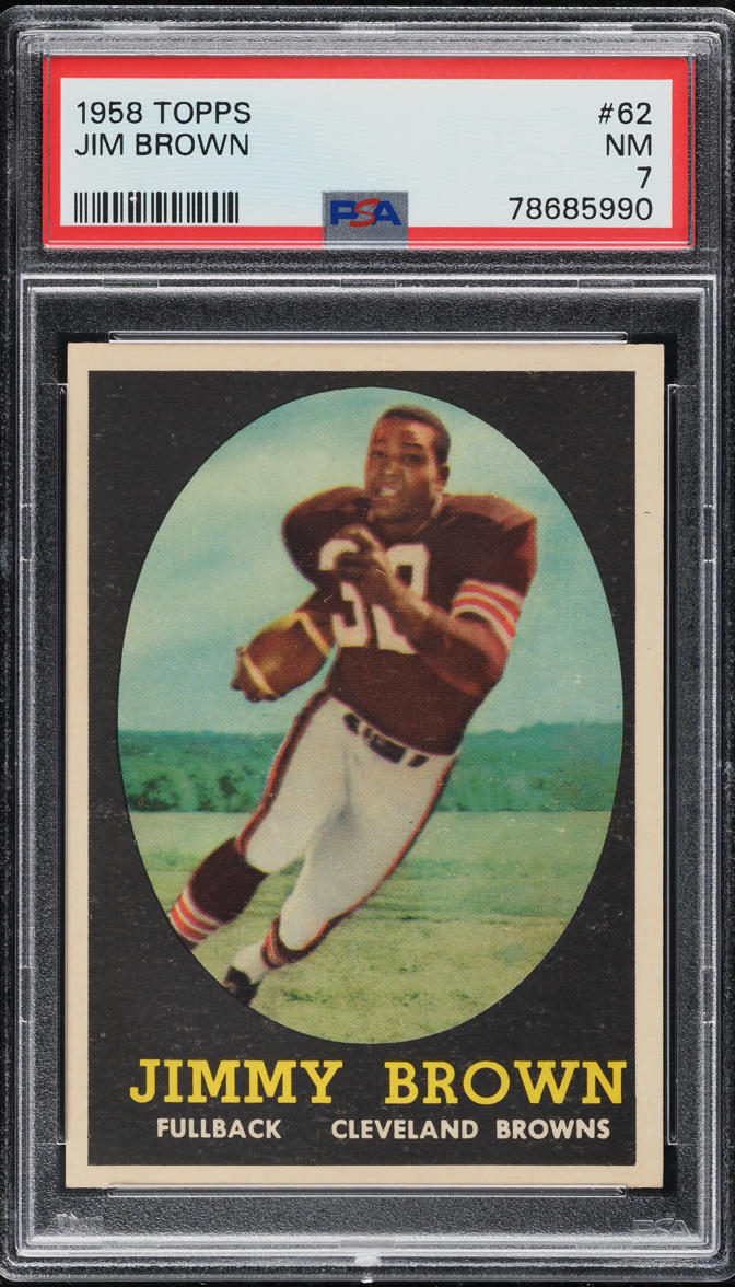 1958 Topps Football Jim Brown ROOKIE #62 PSA 7 NRMT