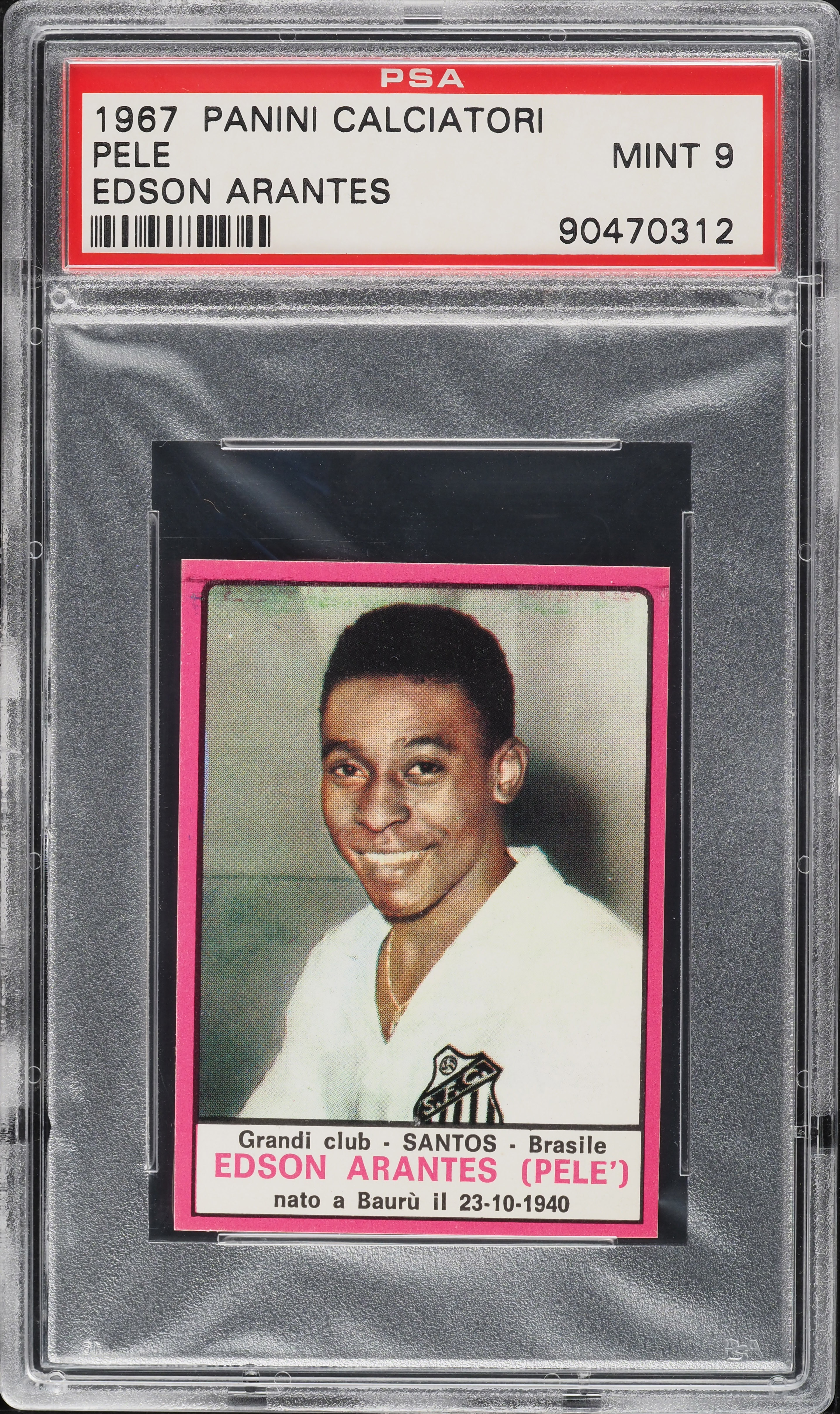 1967 Panini Calciatori Pele PSA 9 MINT