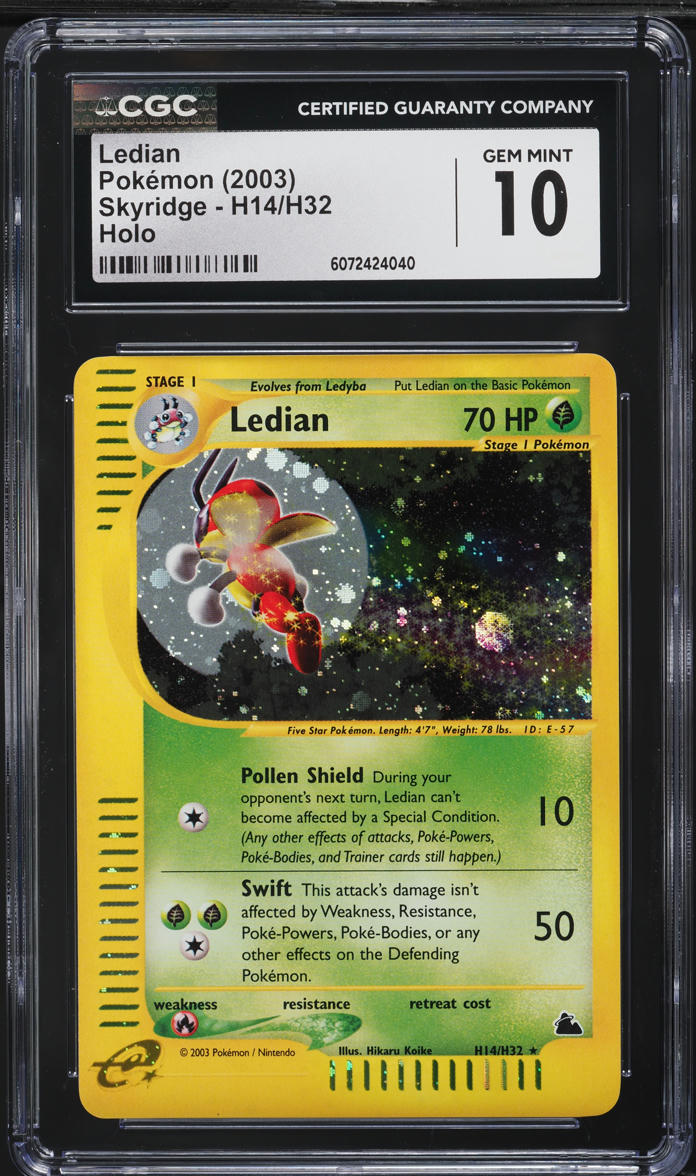 2003 Pokemon Skyridge Holo Ledian #H14 CGC 10 GEM MINT