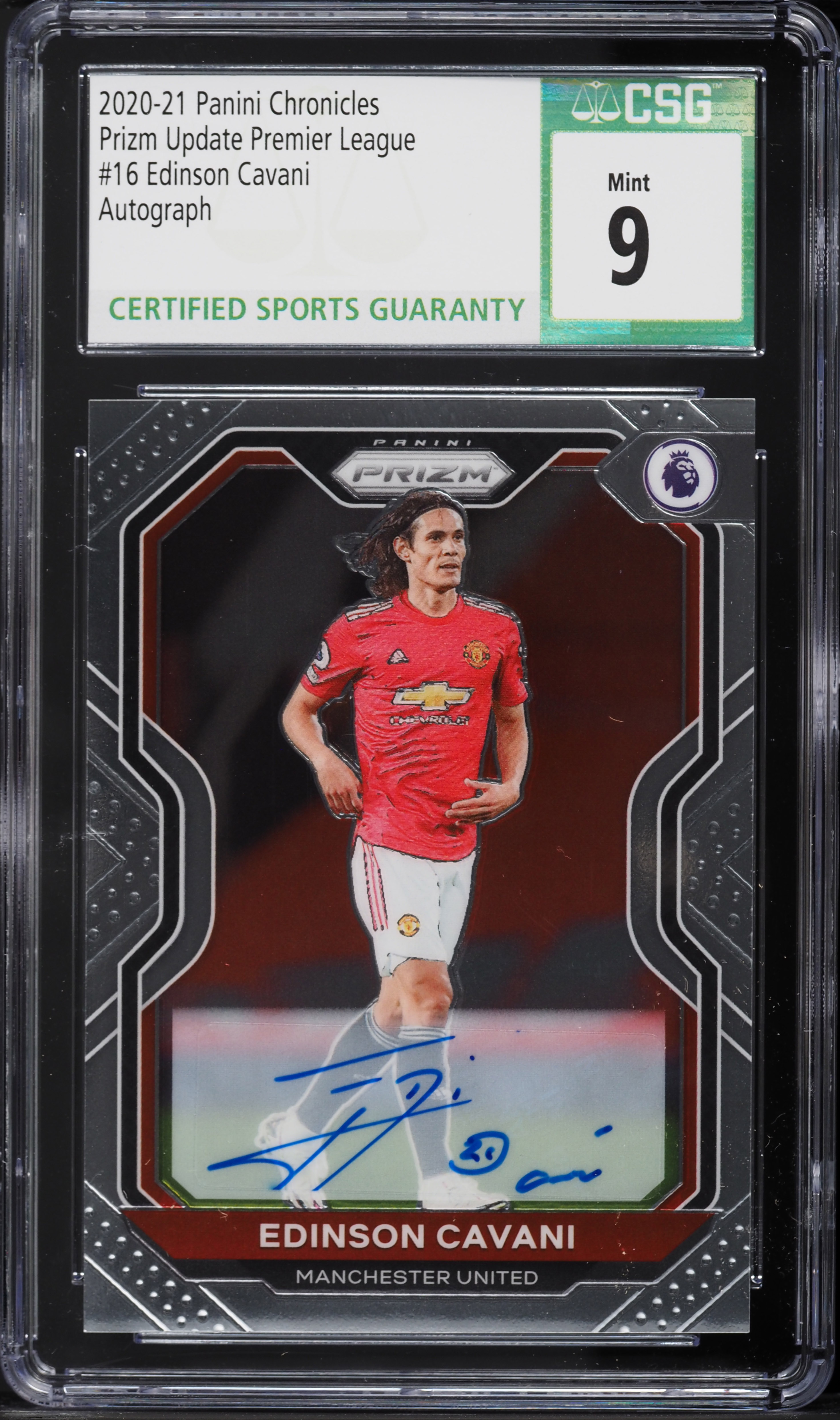 2020 Panini Chronicles Prizm Premier League Edinson Cavani AUTO /68 #16 CSG 9