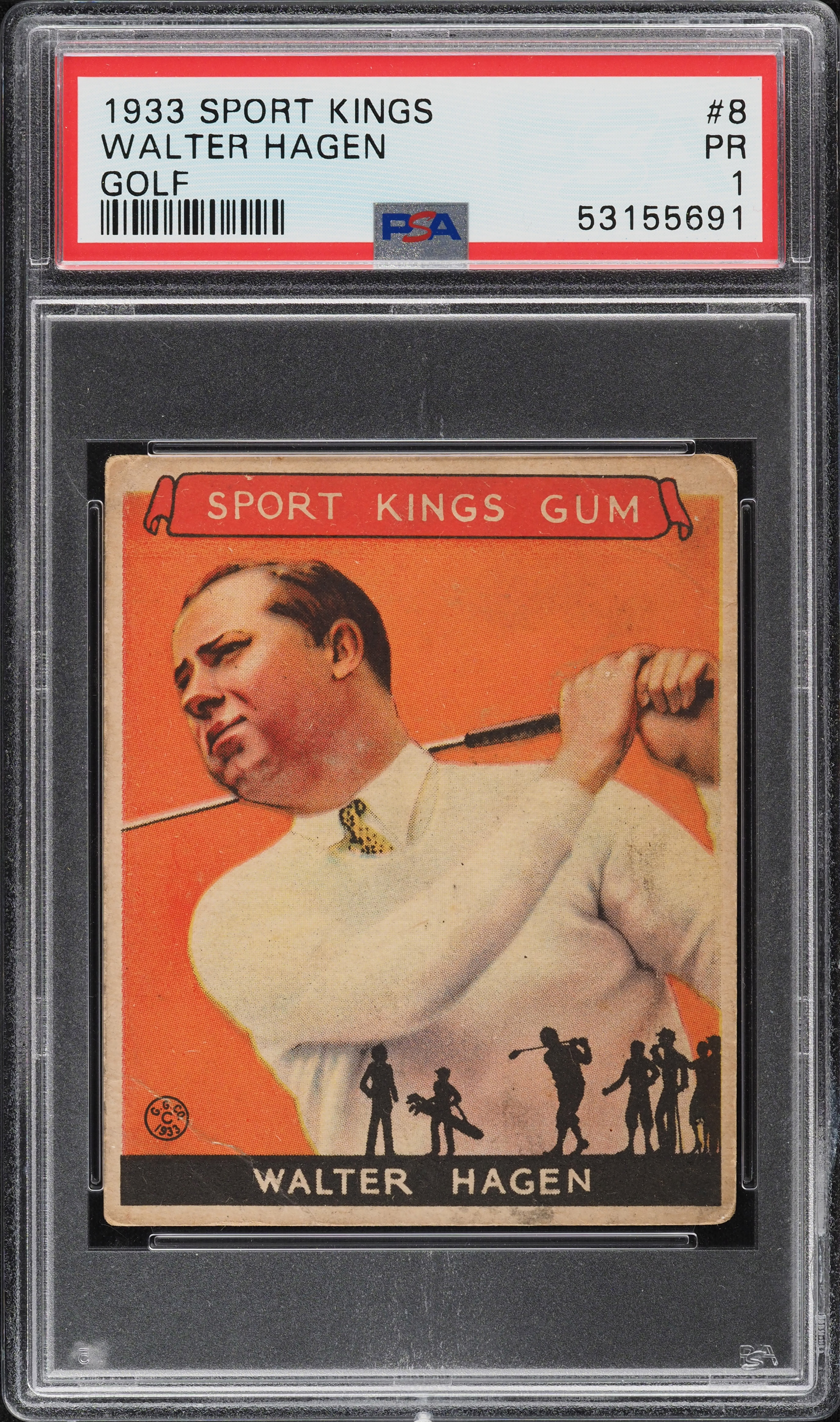 1933 Goudey Sport Kings Golf Walter Hagen #8 PSA 1 PR