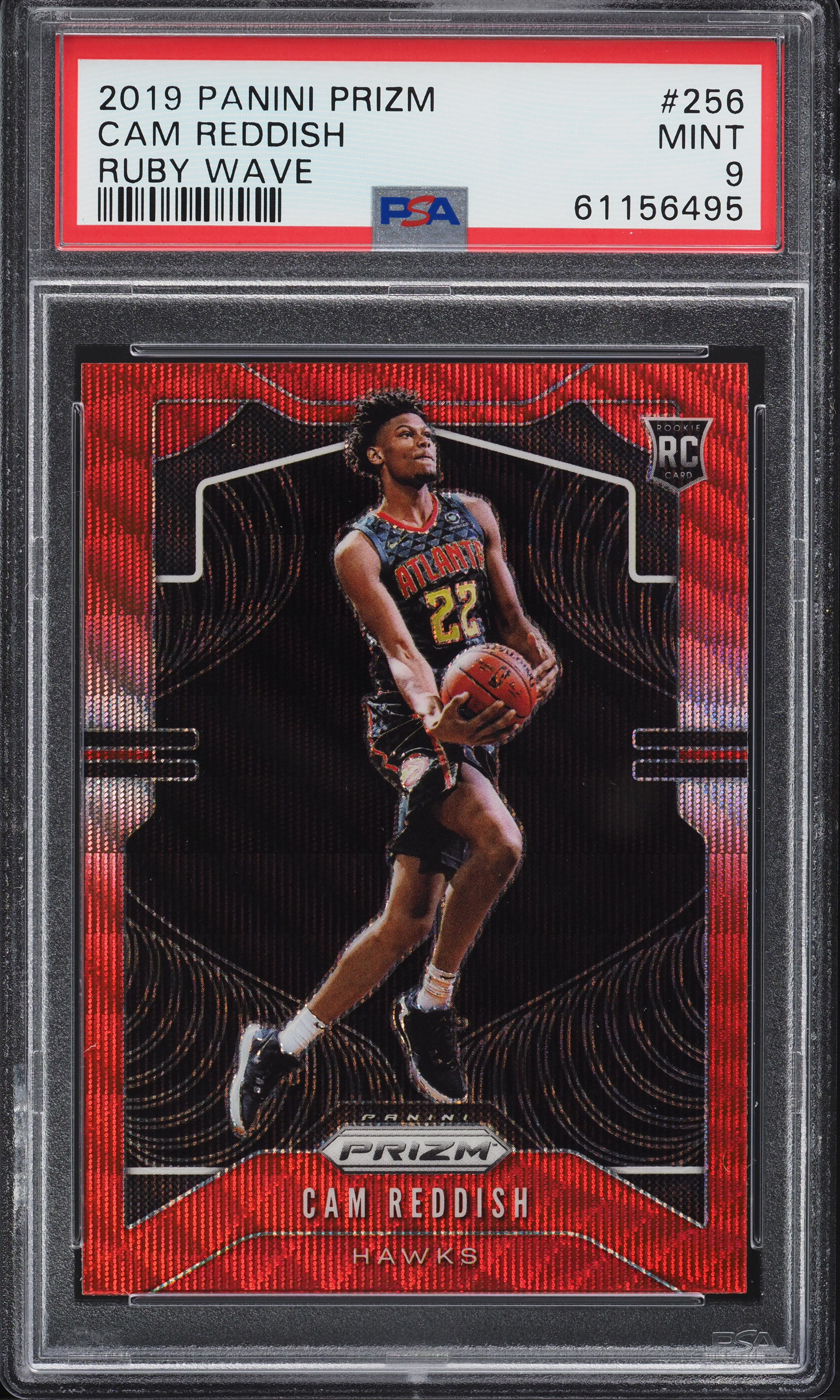 2019 Panini Prizm Ruby Wave Prizms Cam Reddish ROOKIE #256 PSA 9 MINT