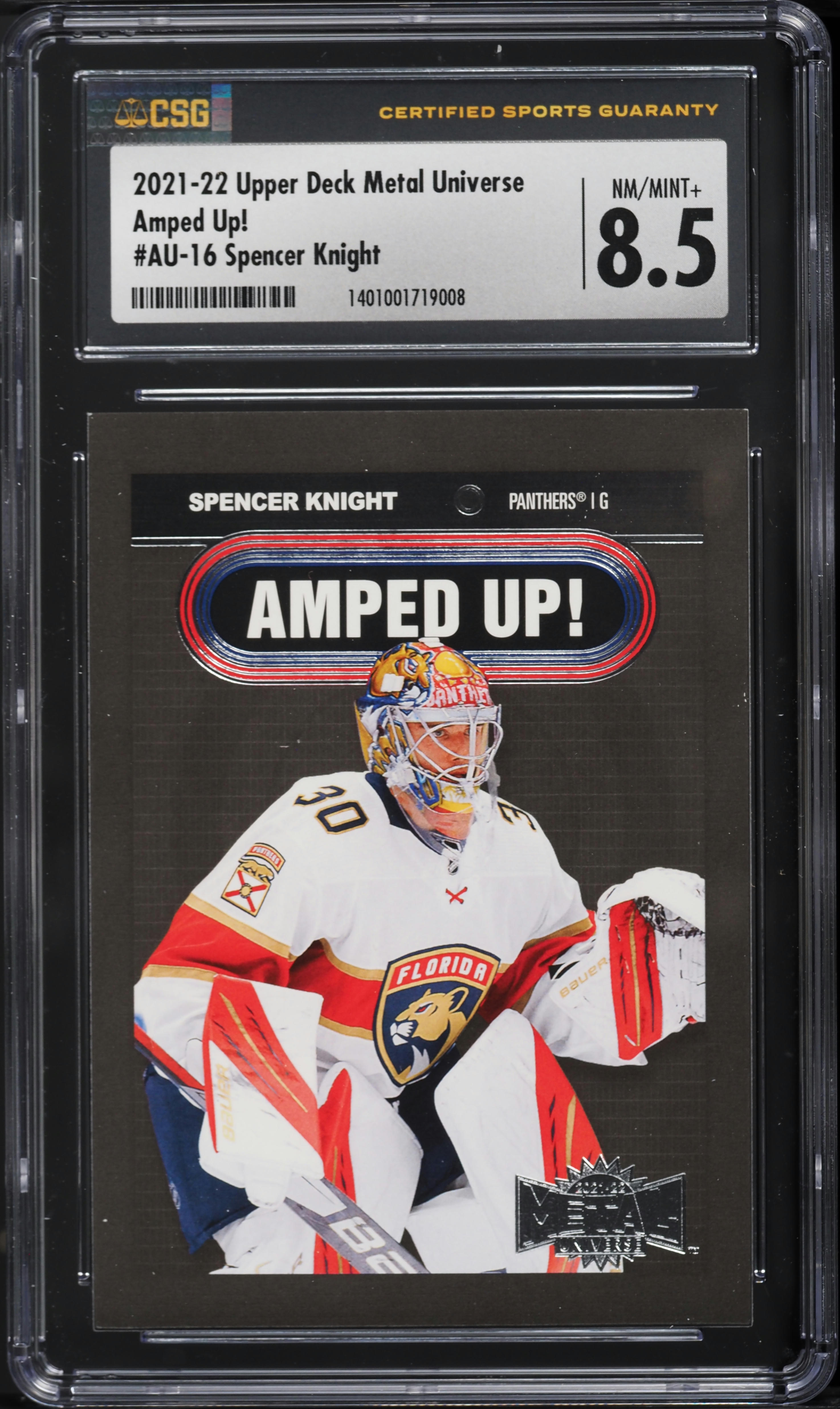 2021 Metal Universe Amped Up! Spencer Knight ROOKIE #AU-16 CSG 8.5 NM-MT+