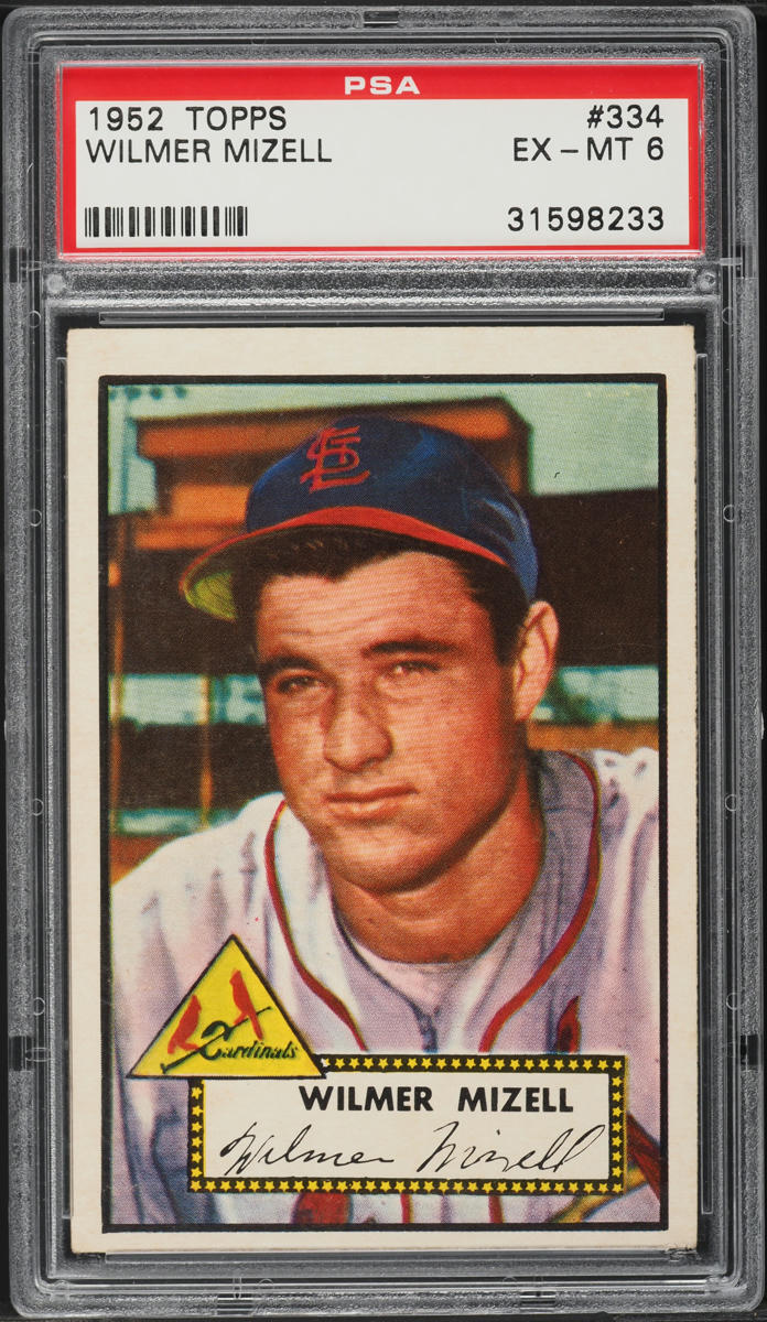 1952 Topps Wilmer Mizell ROOKIE #334 PSA 6 EXMT