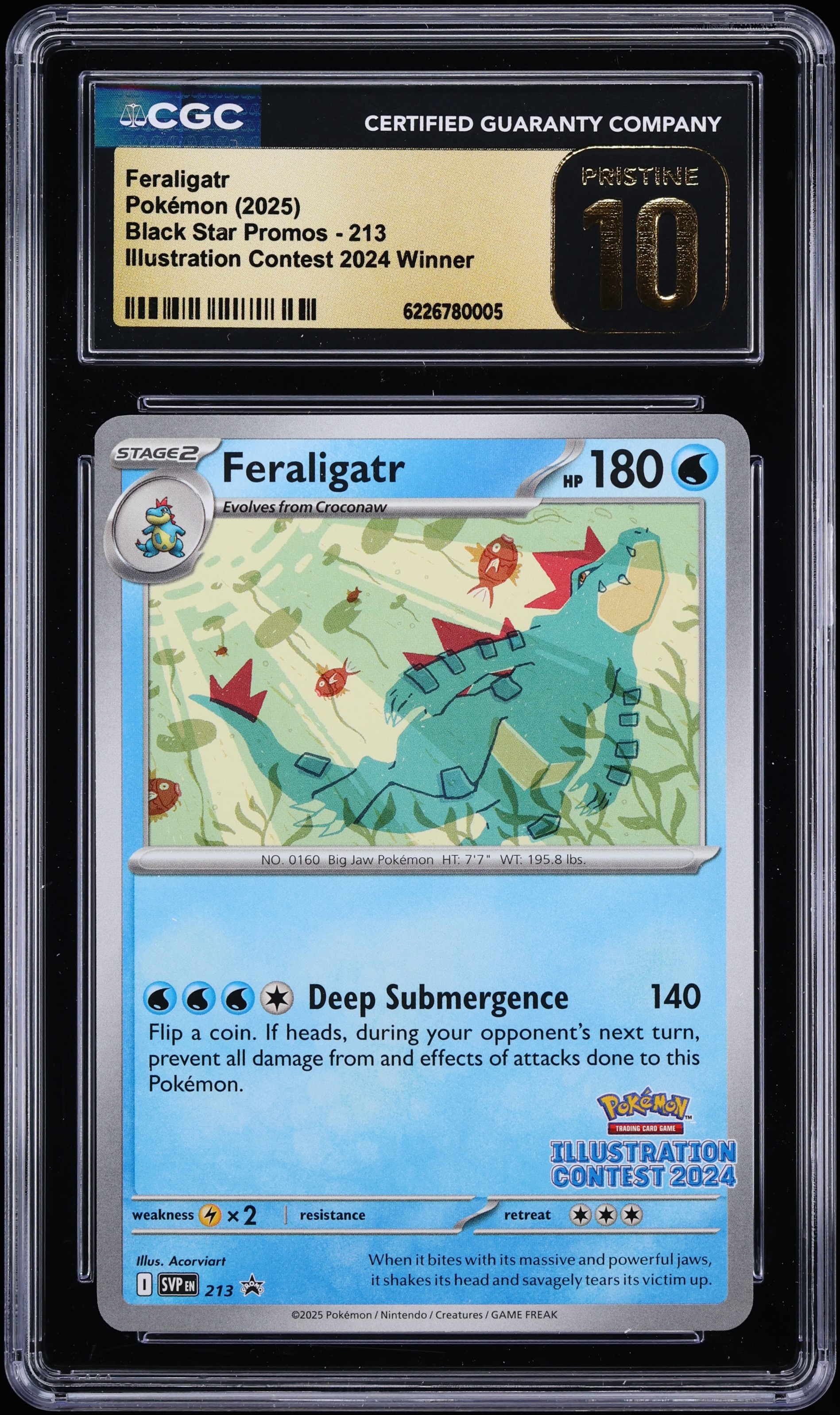 2025 Pokemon SV Promo Illustration Contest '24 Winner Feraligatr #213 CGC 10 PRISTINE