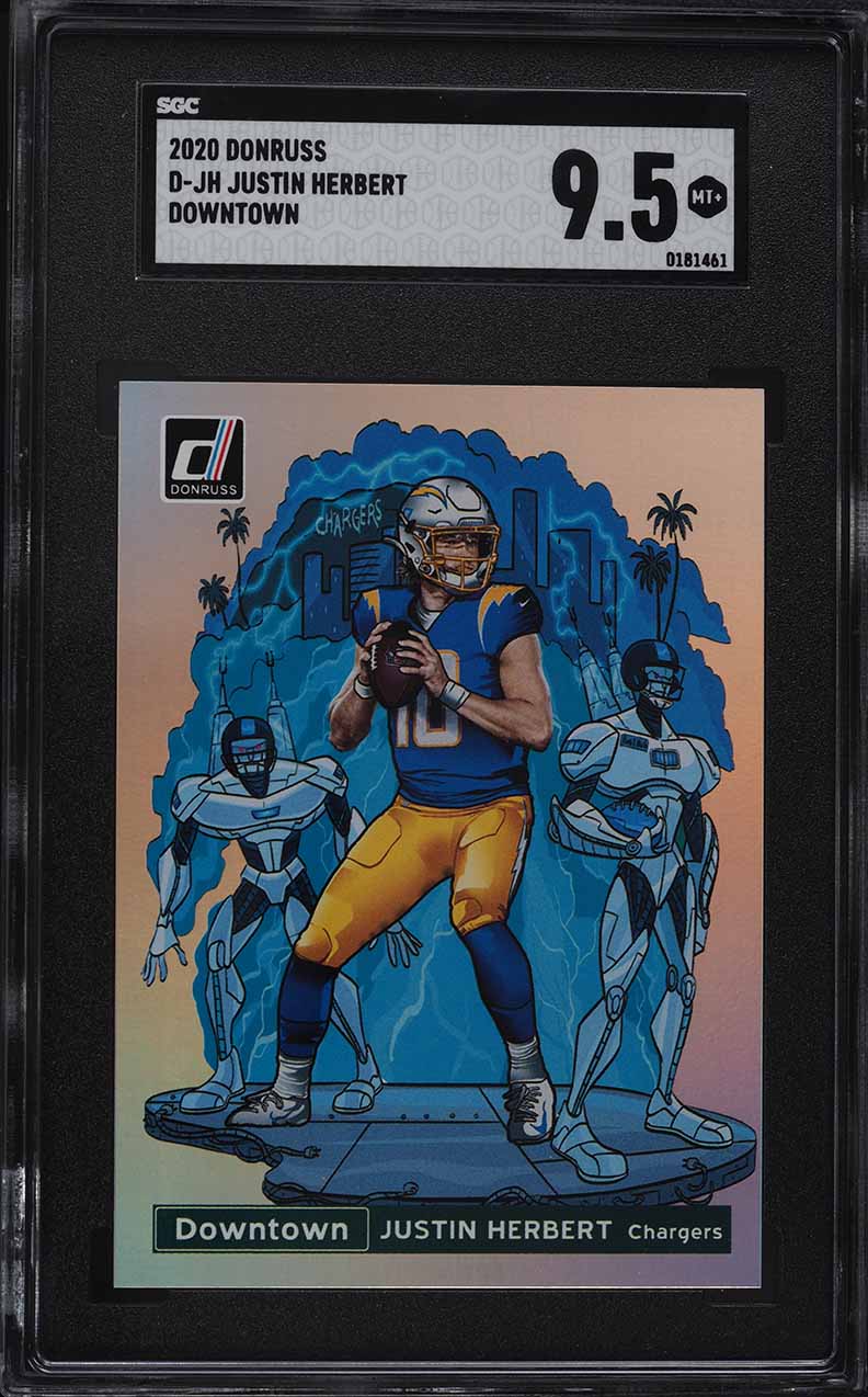 2020 Donruss Downtown Justin Herbert ROOKIE #D-JH SGC 9.5 MINT+