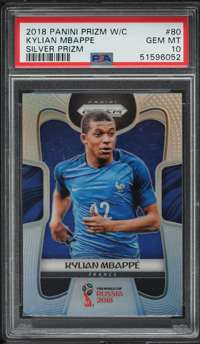 2018 Panini Prizm World Cup Silver Kylian Mbappe ROOKIE RC #80 PSA 10 GEM
