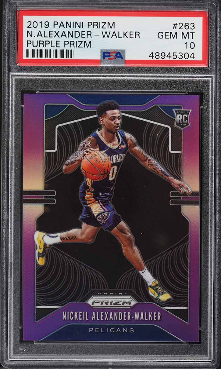 2019 Panini Prizm Purple Prizms Nickeil Alexander-Walker ROOKIE /75 #263 PSA 10
