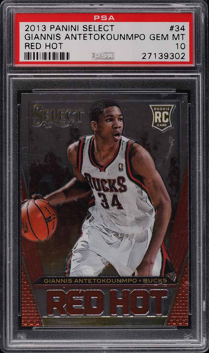 2013 Panini Select Red Hot Giannis Antetokounmpo ROOKIE RC #34 PSA 10 GEM MINT